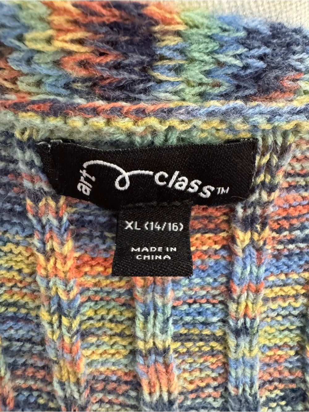 art class Pastel Multicolor Cable Knit Sweater - Picture 7 of 7